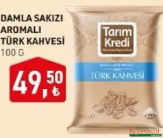 TARIM KREDİ DAMLA SAKIZI AROMALI TÜRK KAHVESİ 100 G fiyat ve kampanya bilgisi